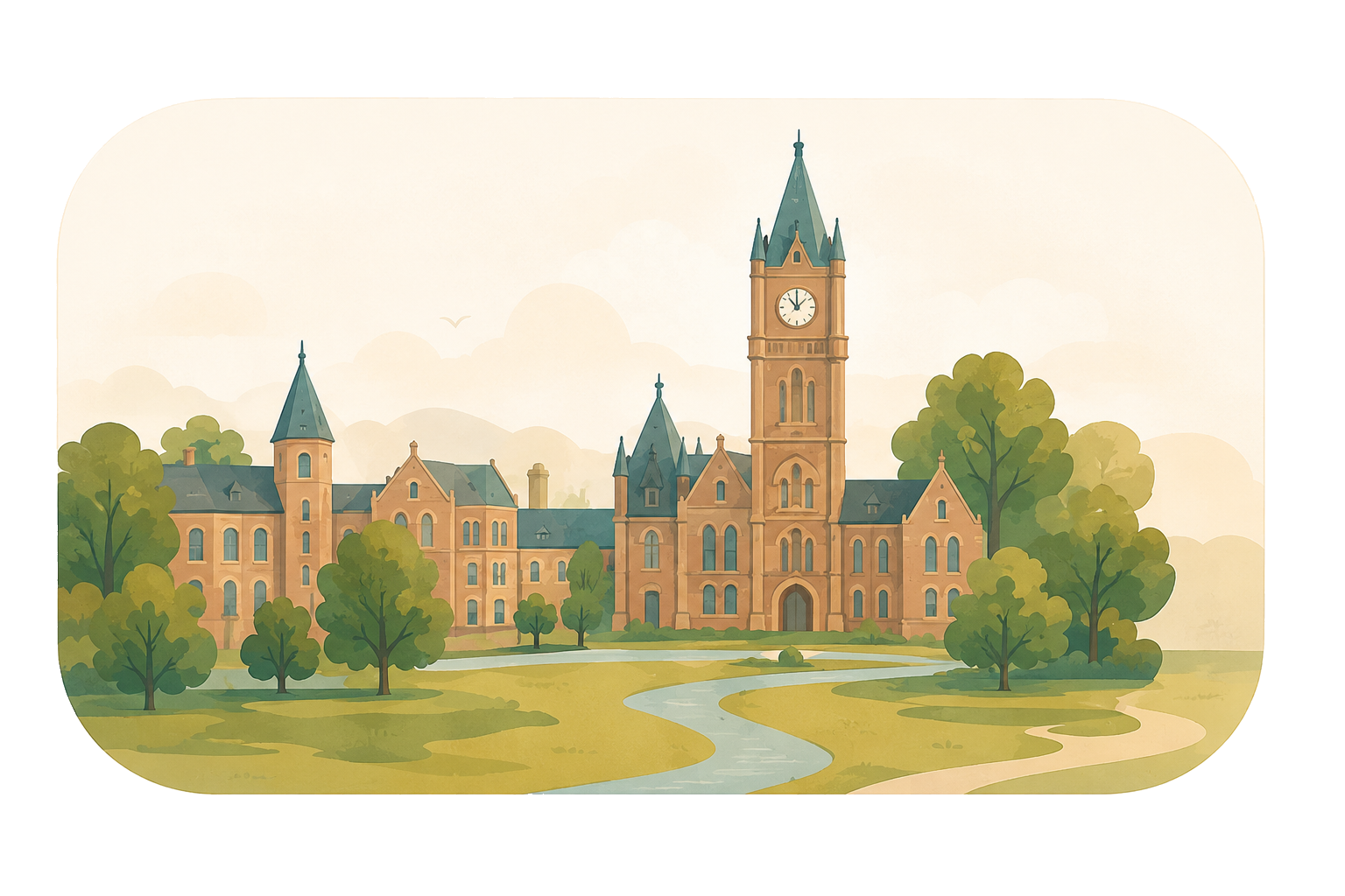 Illustration of Rochdale town buildings